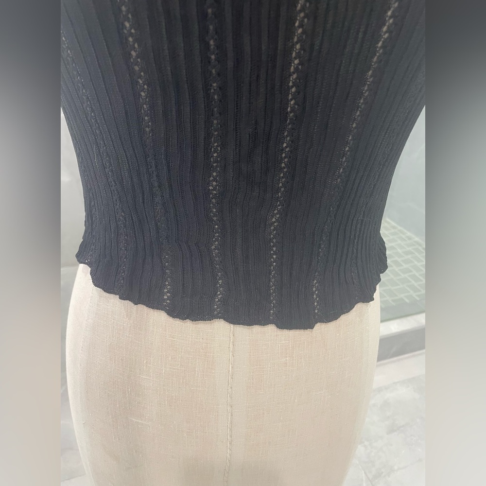 CHANEL BLACK CROP TOP SIZE 38 - Picture 10 of 17